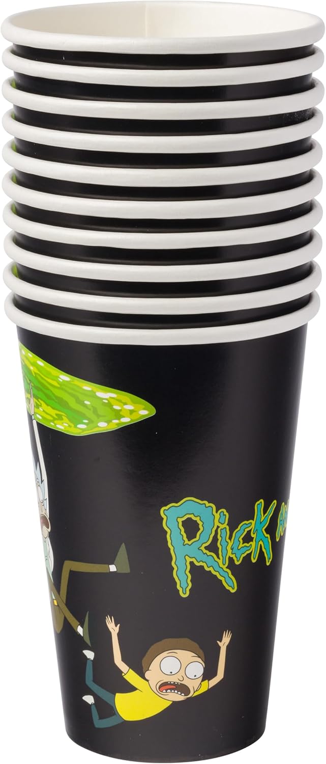Rick and Morty Portal Partyware Set - 60 Pack Disposable Plates, Napkins & Cups