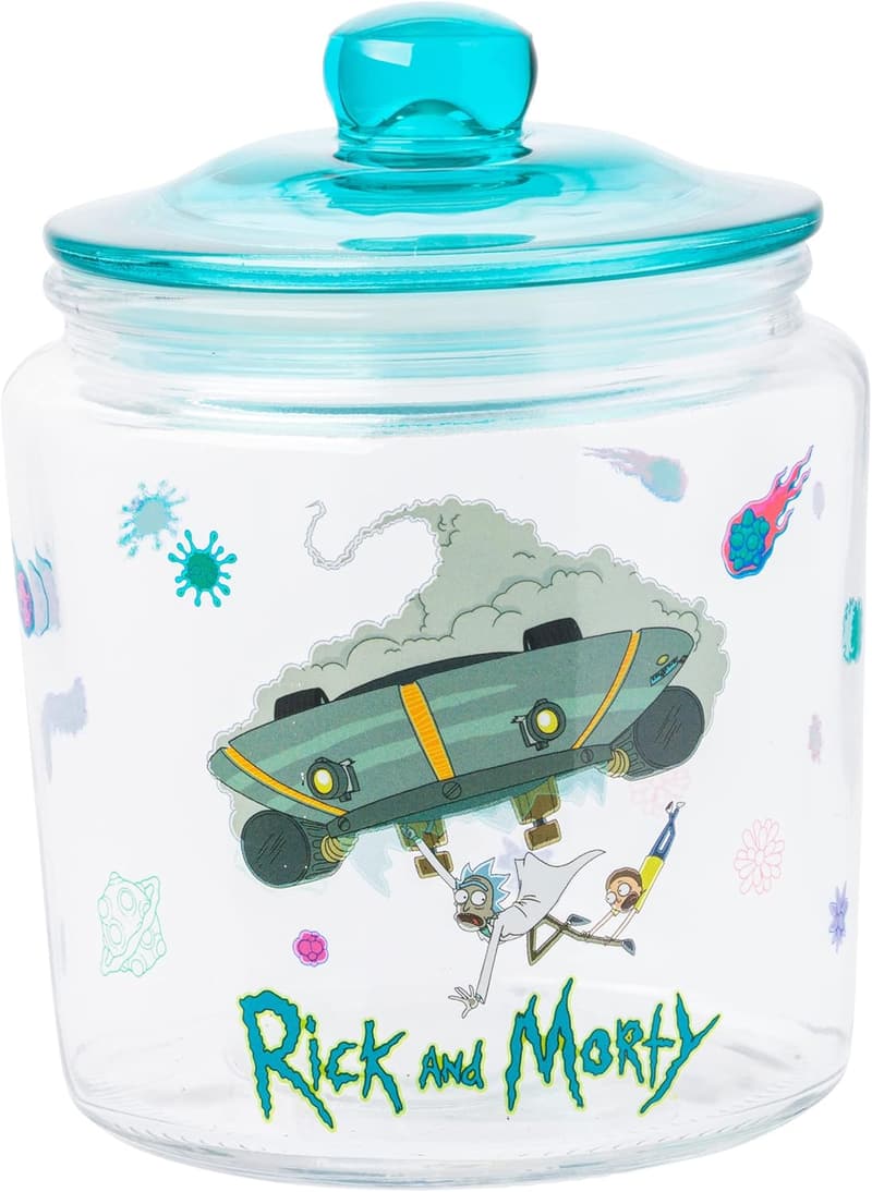 Rick and Morty Glass Cookie Jar with Lid - Small