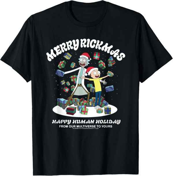 Merry Rickmas Graphic Dark T-Shirt
