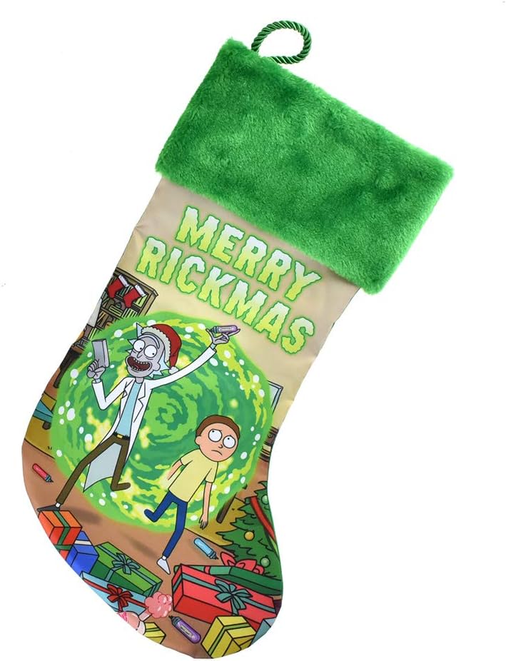 Rick and Morty Green Christmas Stocking, 18-Inch