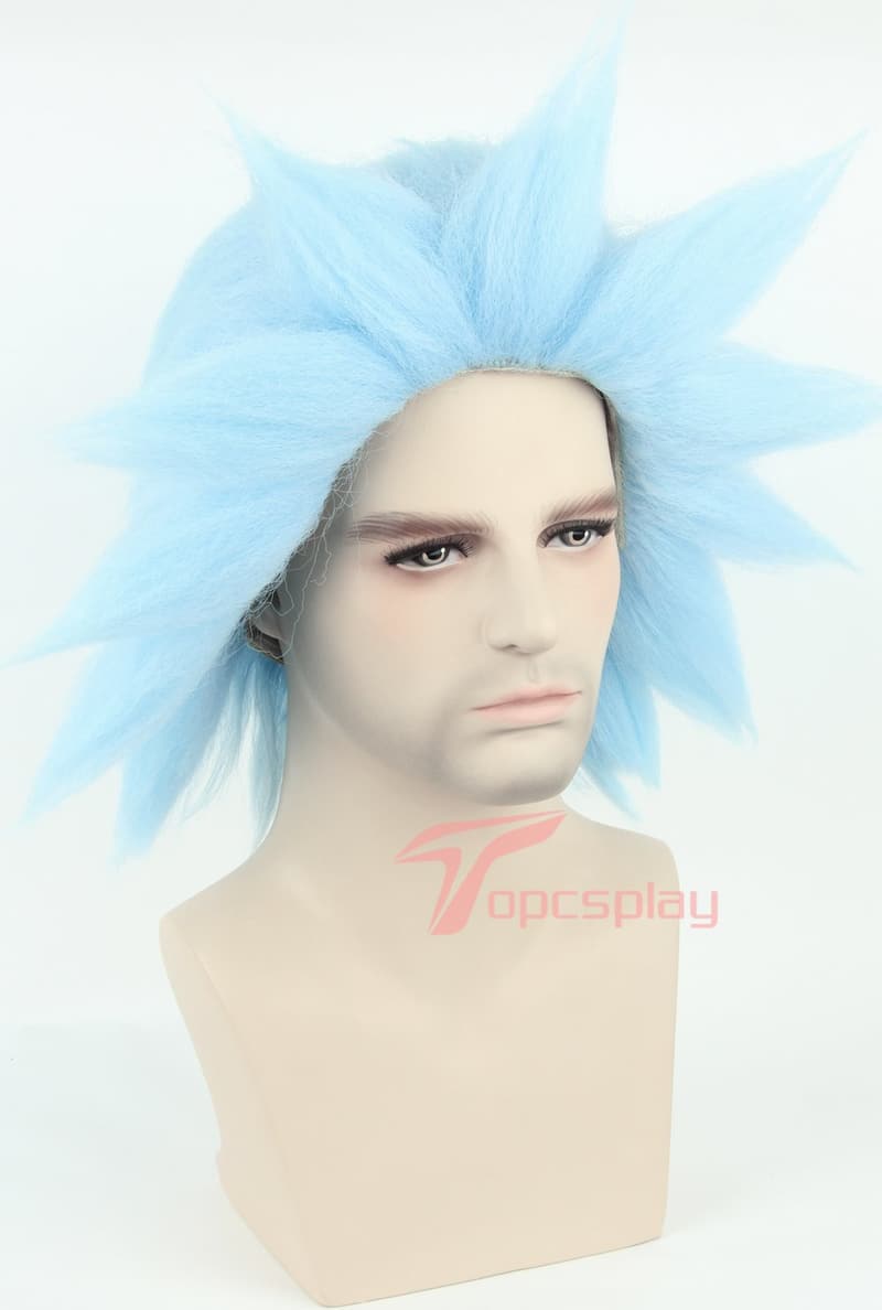 Halloween Blue Short Cosplay Wig for Adults and Kids