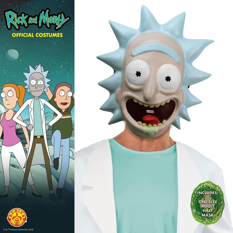 Rick and Morty Men's Plastic Rick Mask, One Size