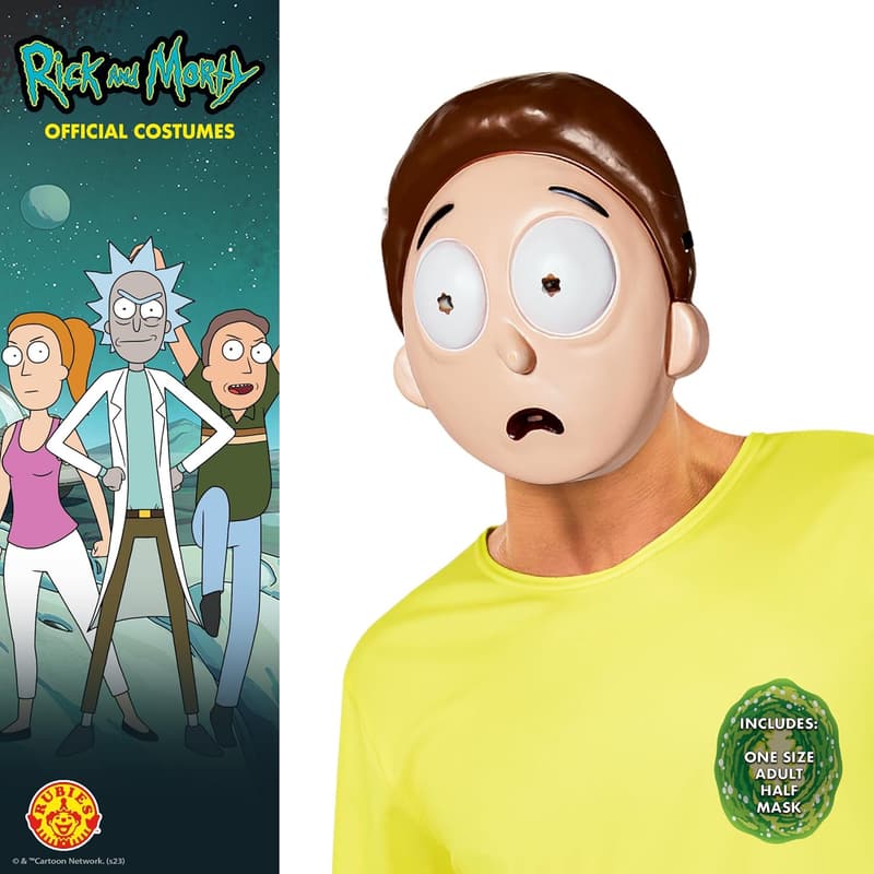 Rick and Morty Men's Plastic Mask - One Size