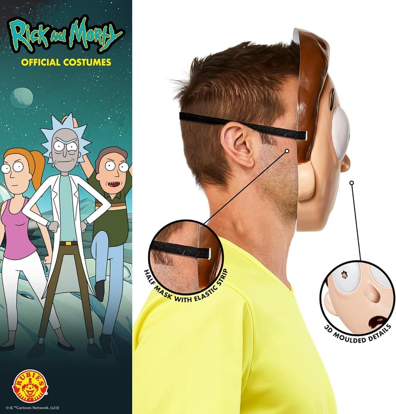 Rick and Morty Men's Plastic Mask - One Size