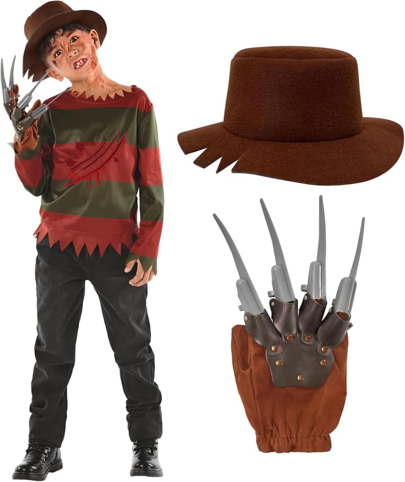 Kids Morph Nightmare Killer Costume with Claw for Halloween