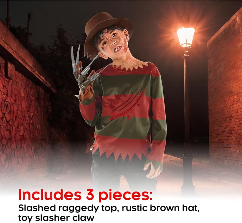 Kids Morph Nightmare Killer Costume with Claw for Halloween