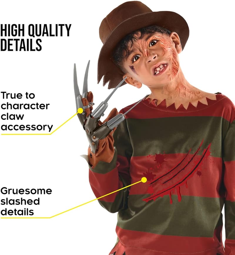 Kids Morph Nightmare Killer Costume with Claw for Halloween