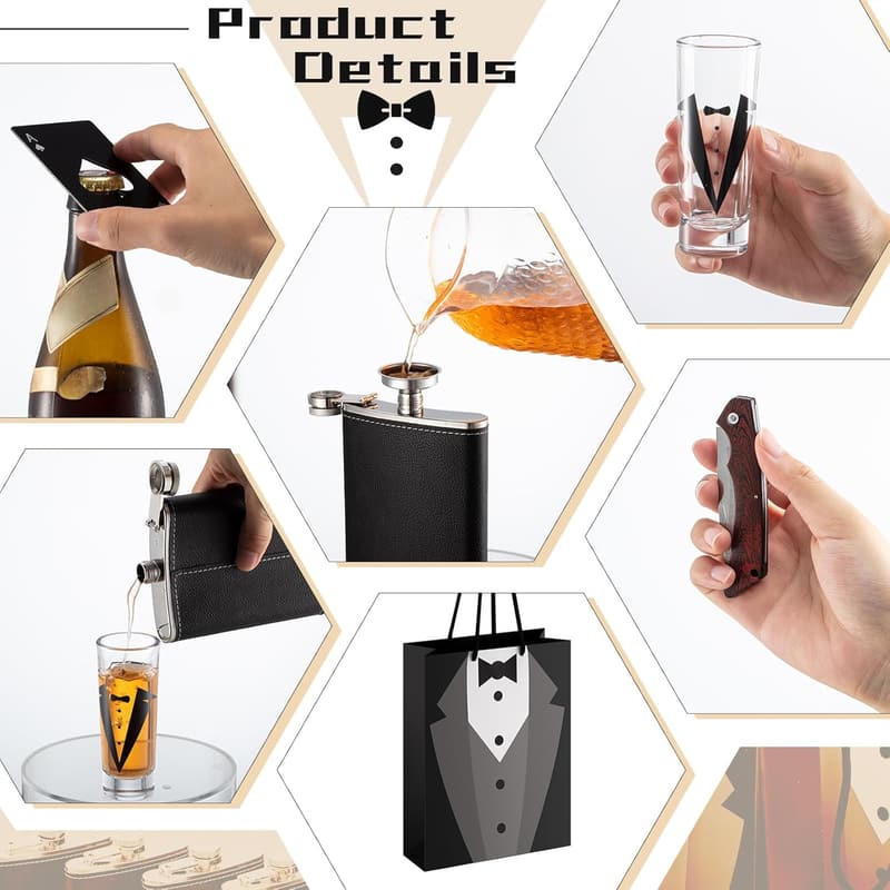 Groomsmen Proposal Set: 8 Engraved Pocket Knives & Gifts