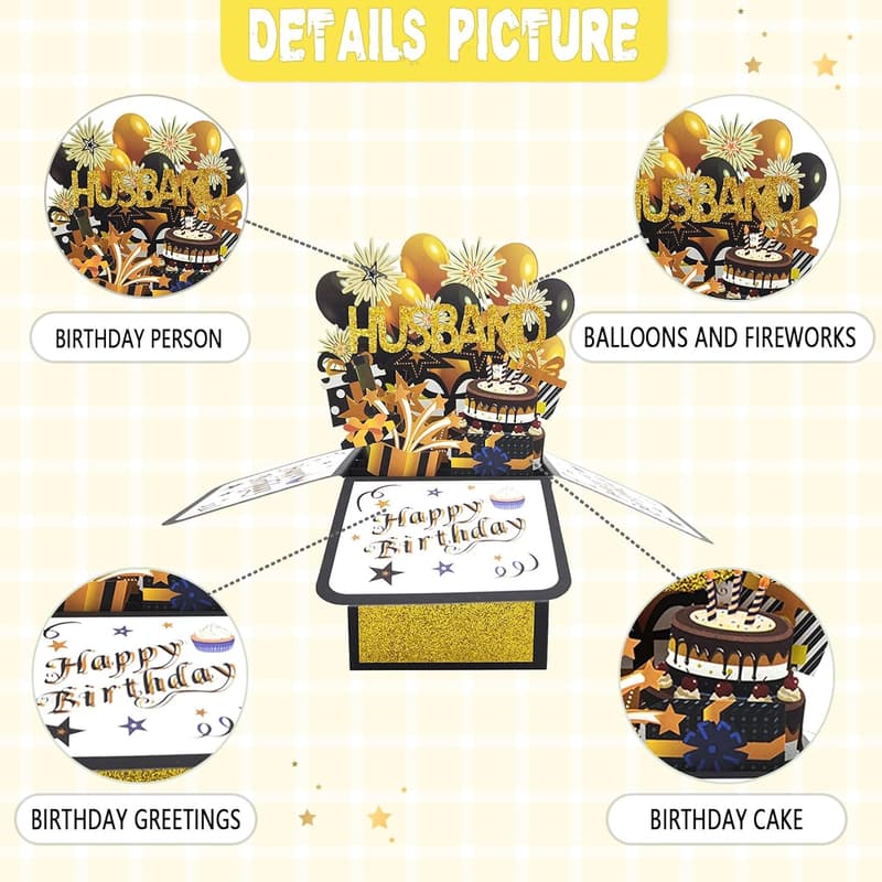 Husband's Birthday 3D Card & Funny Money Box Gift from Wife