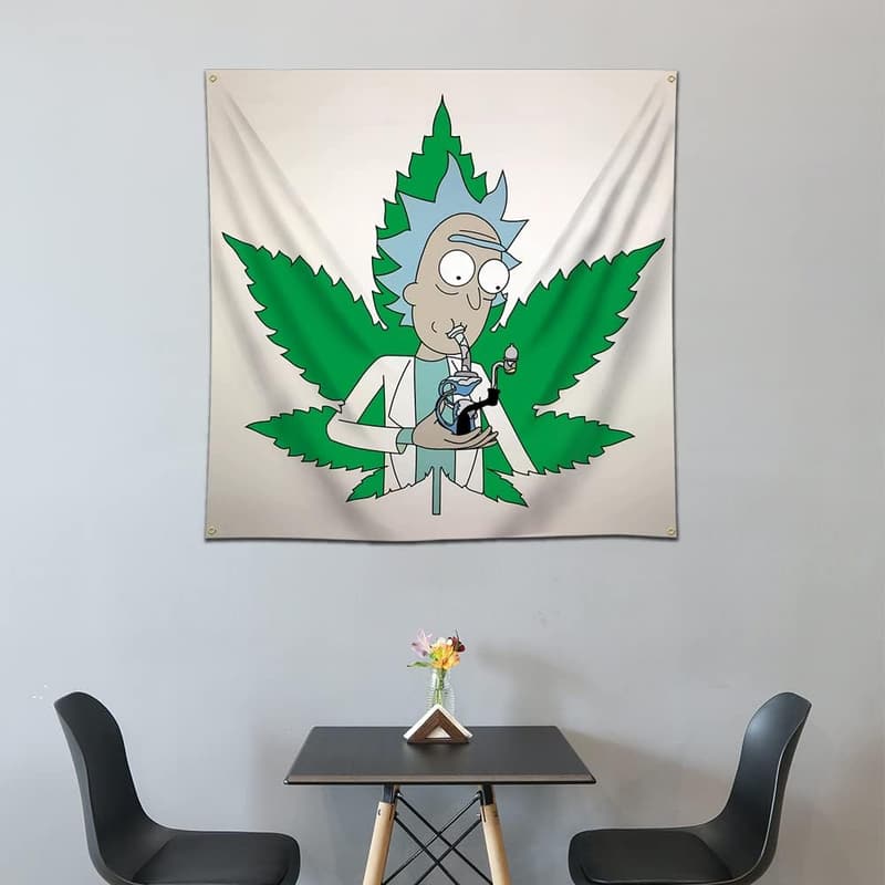 Funny Cartoon Tapestry Wall Banner for Home Aesthetic (36x36in)