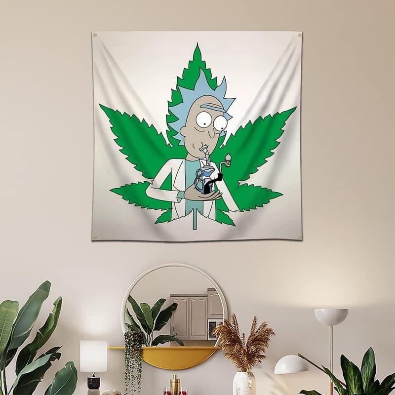 Funny Cartoon Tapestry Wall Banner for Home Aesthetic (36x36in)