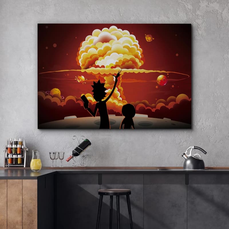 Rick and Morty Canvas Wall Art - Stretched & Framed 16x24