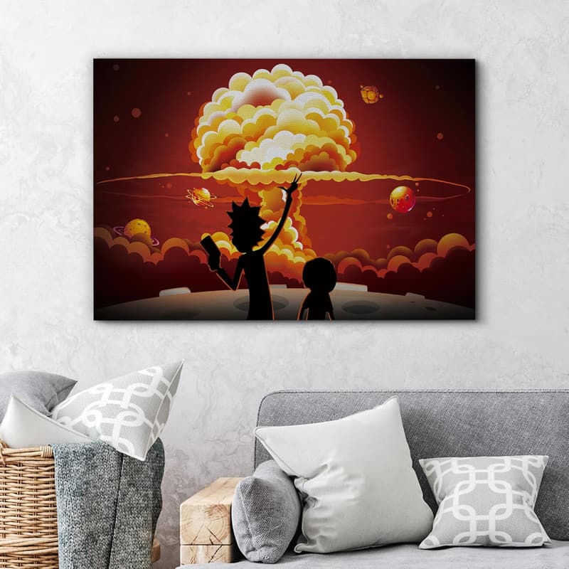 Rick and Morty Canvas Wall Art - Stretched & Framed 16x24