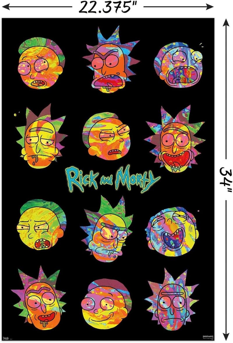 Rick and Morty Vaporwave Wall Poster - Unframed, 34