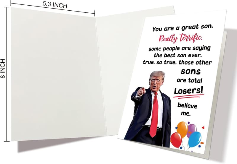 Funny Trump Birthday Card for Sons - Humorous Father's Day Card