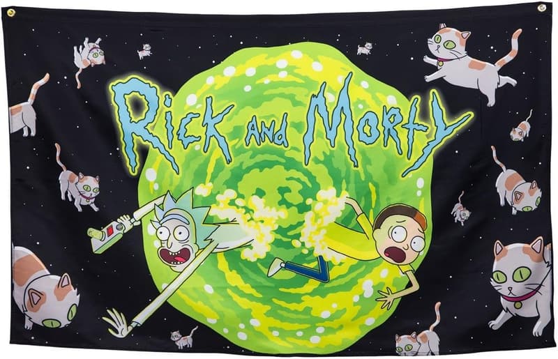 Rick and Morty Portal & Cats Wall Banner - 30