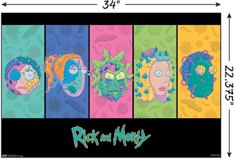 Rick and Morty Faces Wall Poster - Unframed 34