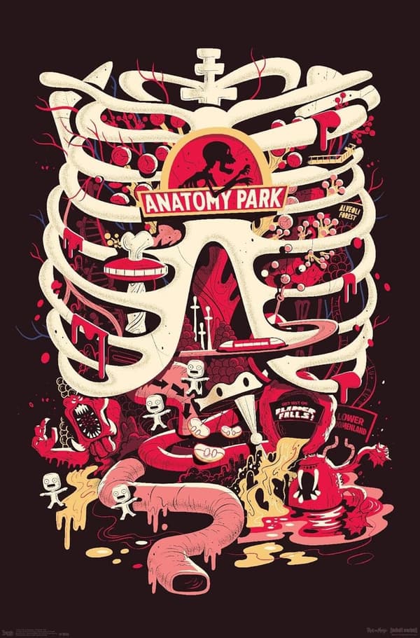 Rick and Morty Anatomy Park Wall Poster - Unframed, 34 x 22.4 in