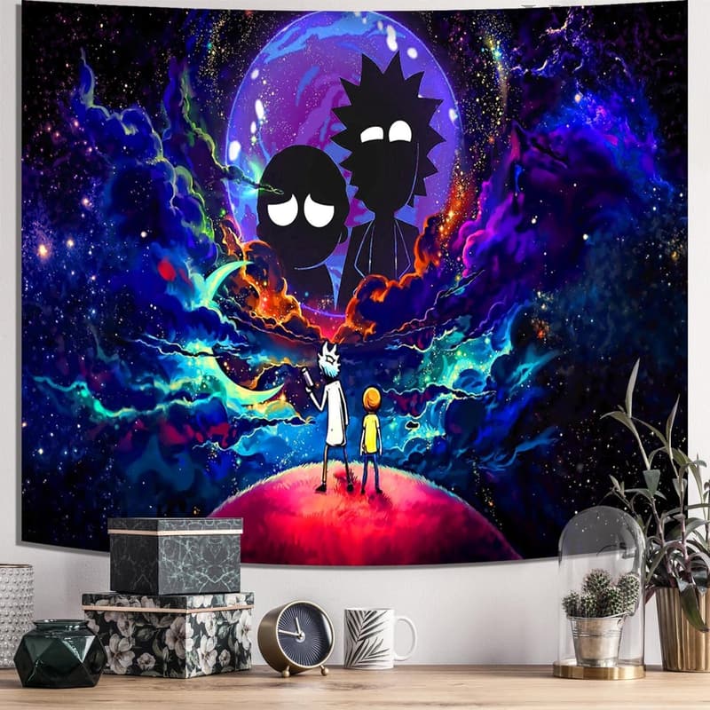 Anime Wall Tapestry – Black Aesthetic Room Decor for All