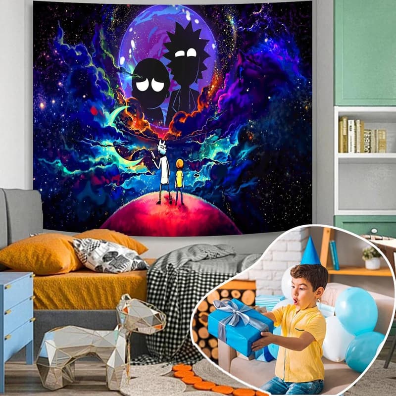 Anime Wall Tapestry – Black Aesthetic Room Decor for All