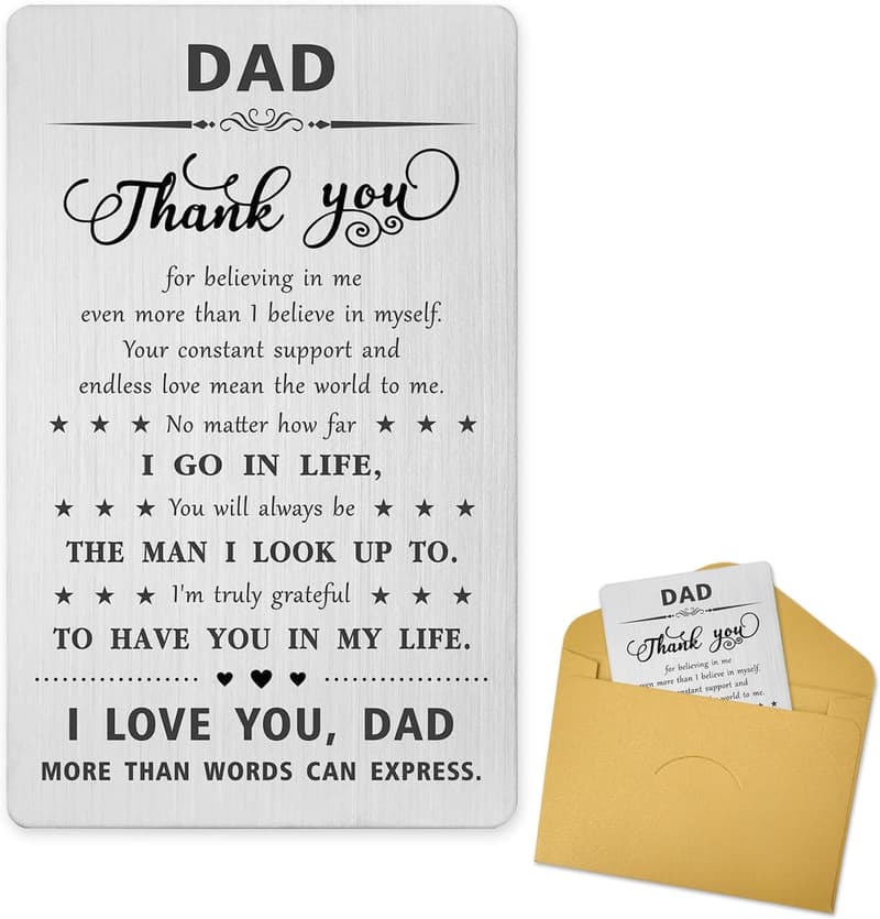 Funny Metal Engraved Wallet Card for Father's Day