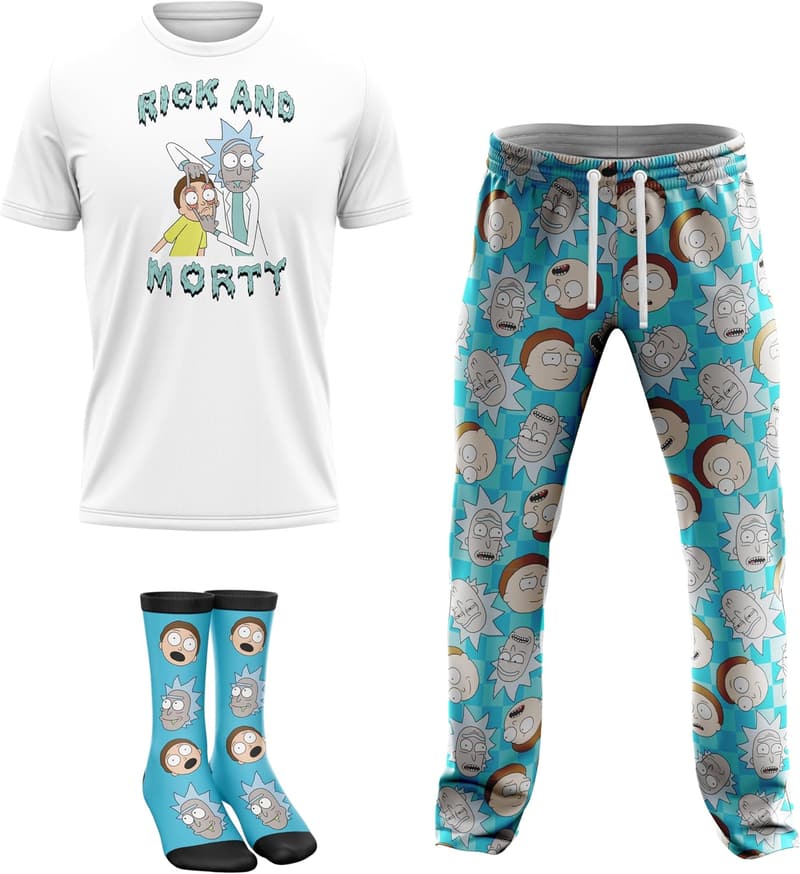 Rick and Morty Lounge Set with T-shirt, Pants & Socks