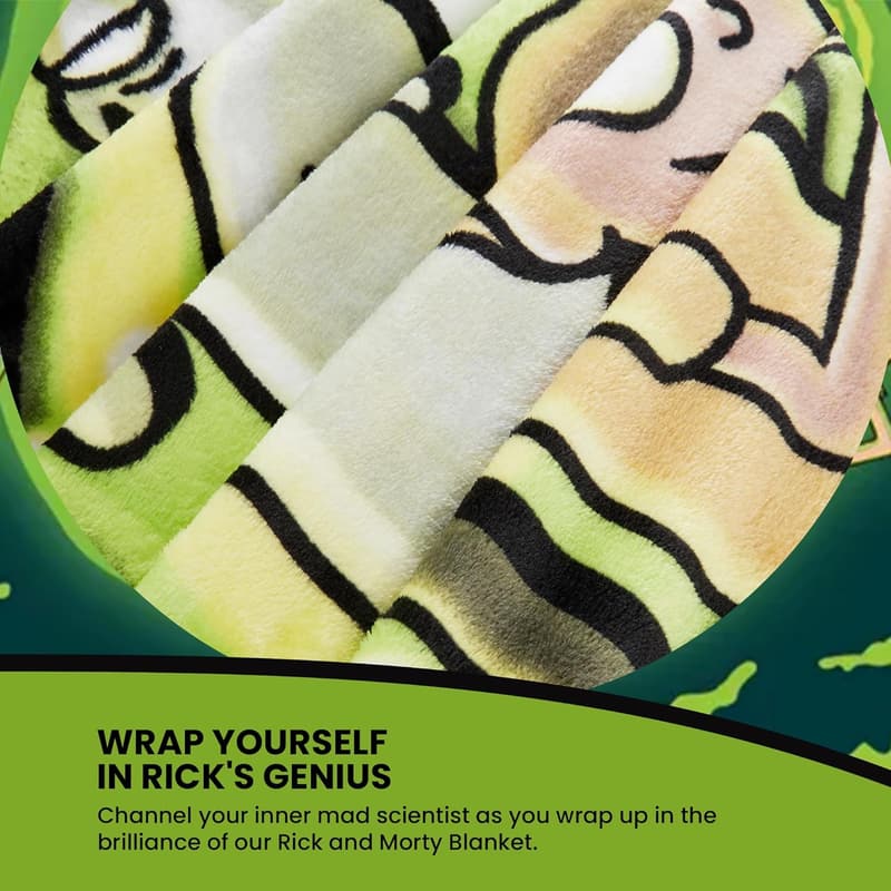 Rick and Morty Super Soft Fleece Throw Blanket - 150 x 130 cm