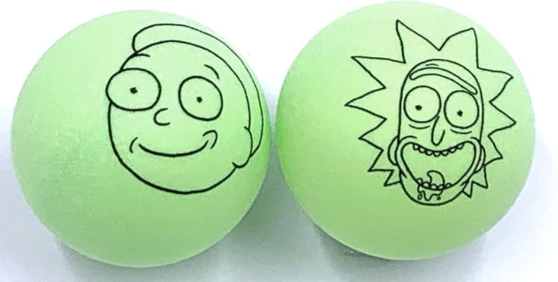 Rick and Morty Neon Green Pong Ball Set - 6 Standard Balls