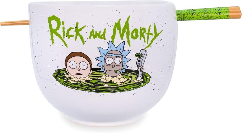 Rick and Morty Japanese Ceramic Dinnerware Set with Ramen Bowl & Chopsticks