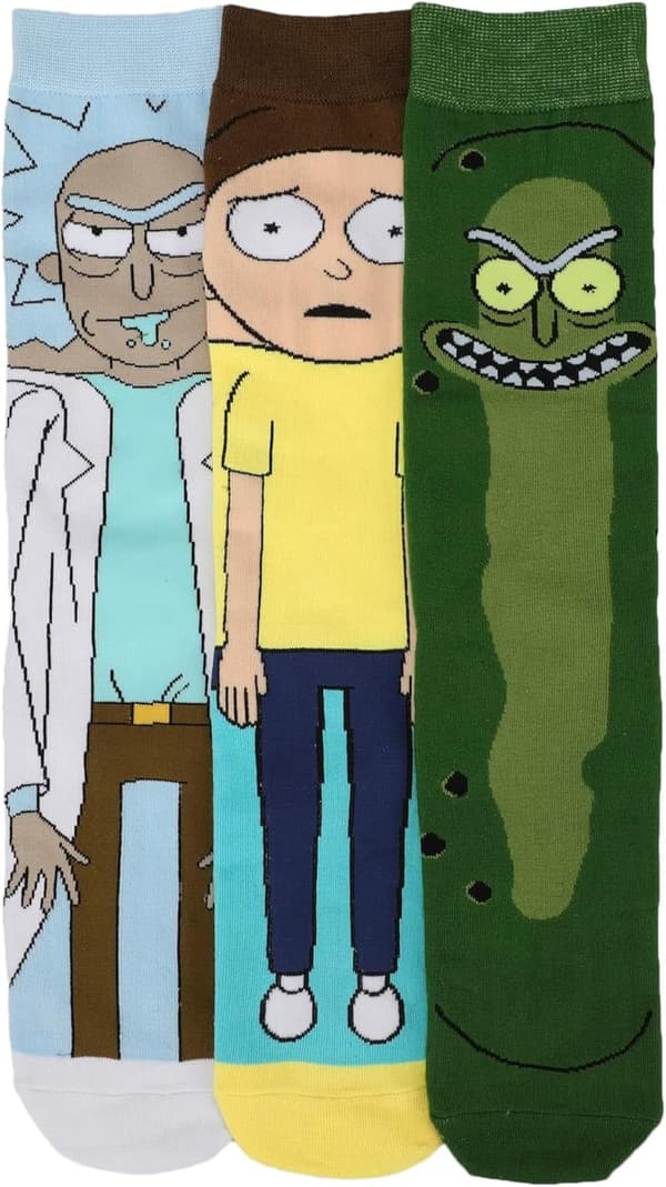 Men's Rick & Morty Animigos Casual Crew Socks - 3-Pack