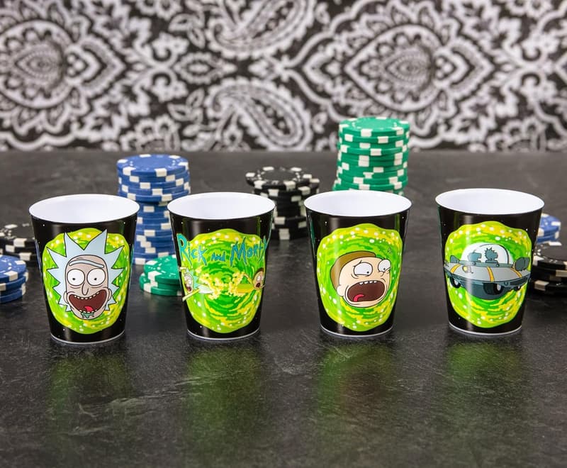 Rick and Morty Set of 4 Plastic Shot Glasses