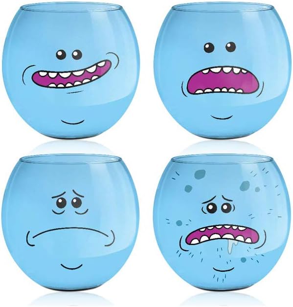 Rick and Morty Meeseeks Mini Glass Set - 1.5oz (Set of 4)