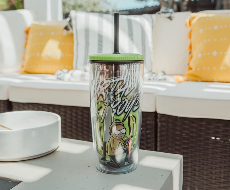 Rick and Morty 20 oz Tumbler with Leak-Resistant Lid and Straw
