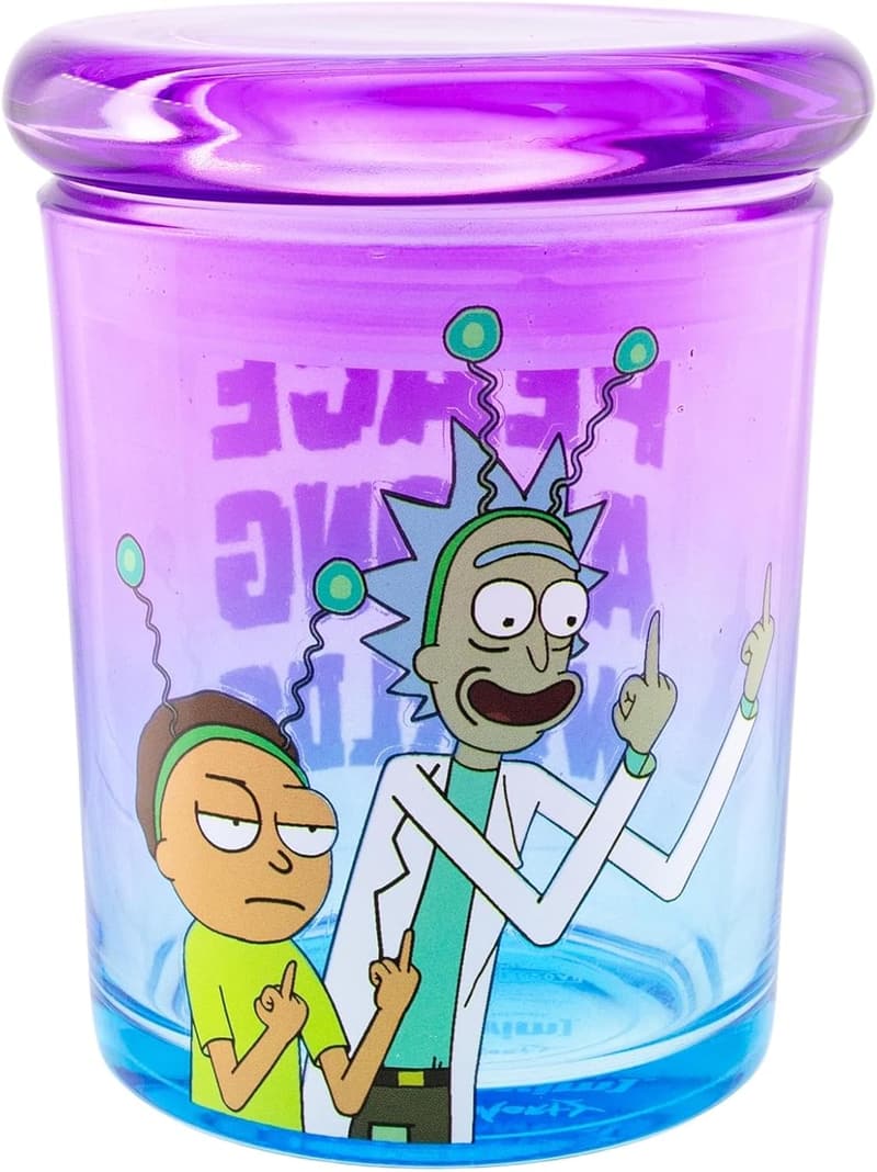 Rick and Morty Peace Among Worlds 6 oz Glass Jar with Lid