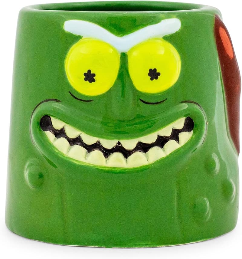 Pickle Rick Mini Shot Glass | Sculpted Ceramic | 2 oz.