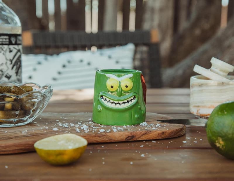 Pickle Rick Mini Shot Glass | Sculpted Ceramic | 2 oz.