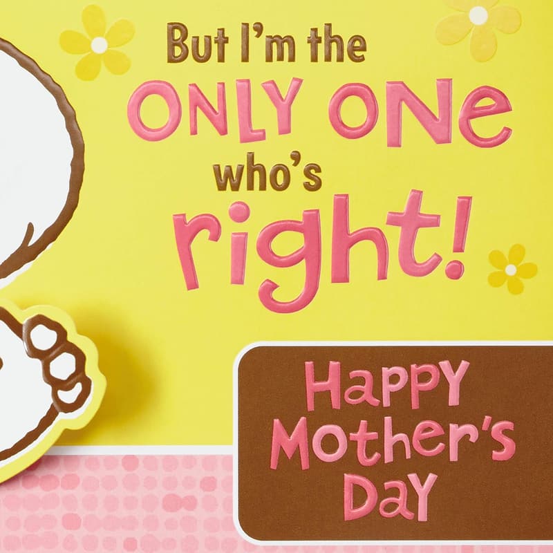 Funny Mother's Day Card Featuring Snoopy for Mom