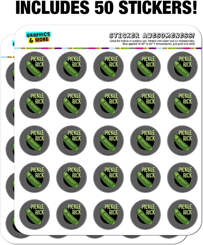 Pickle Rick Scrapbooking Stickers for Crafting
