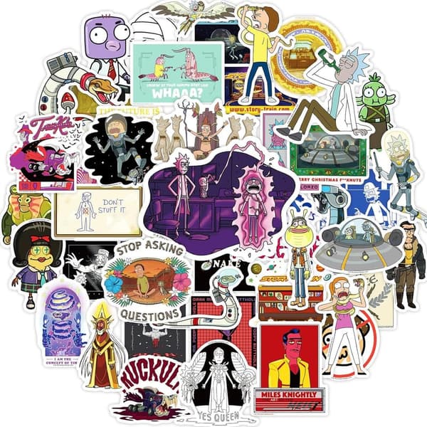 Rick and Morty Vinyl Sticker Pack - 50 Waterproof Stickers
