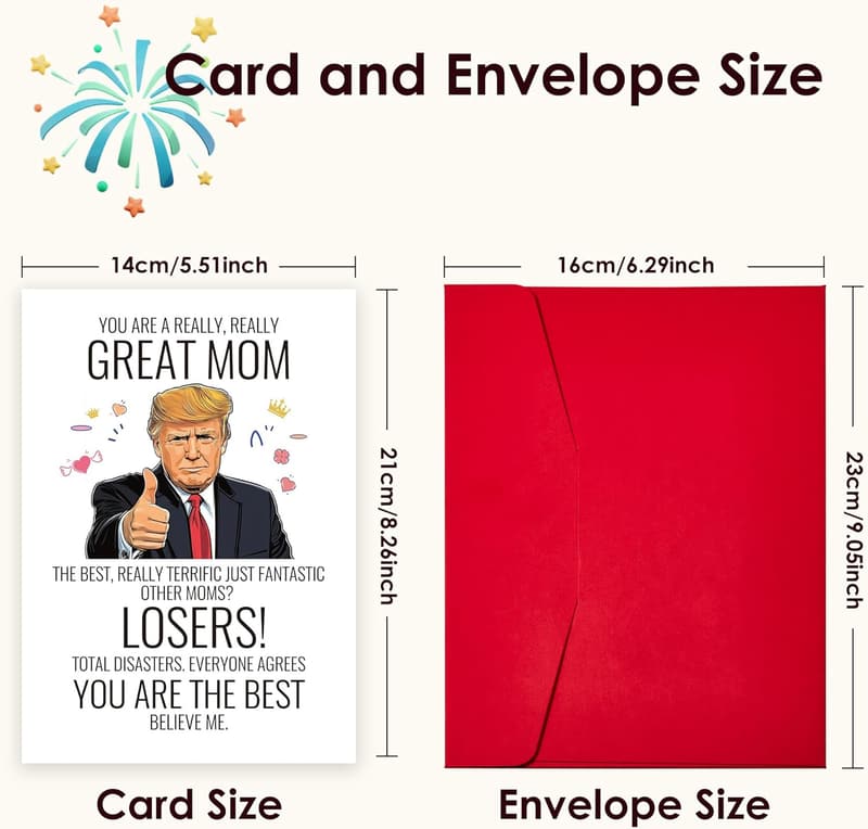 Funny Trump Birthday Card for Mom - Humorous Gift from Daughter or Son