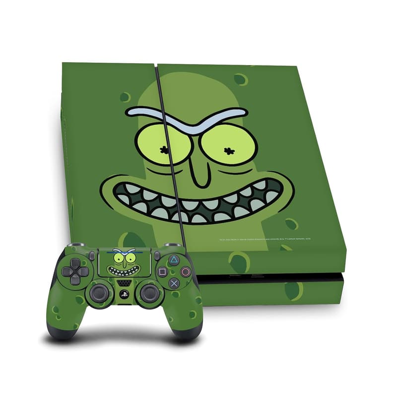 Rick and Morty Pickle Rick Vinyl Skin Decal for PS4 Bundle