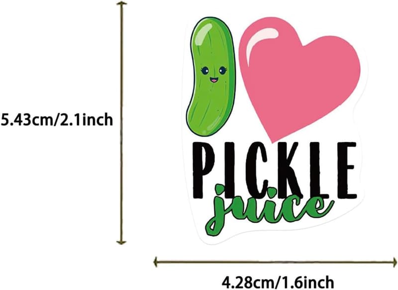 Funny Pickle Stickers - 50 Waterproof Vinyl for Adults
