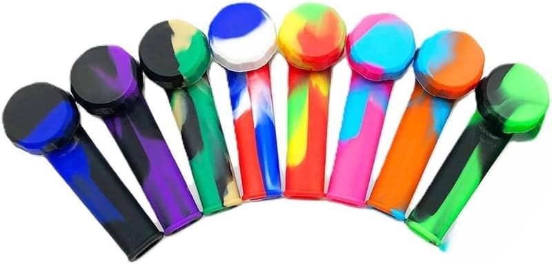 Colorful Silicone Tobacco Pipe with Metal Bowl, Easy to Clean