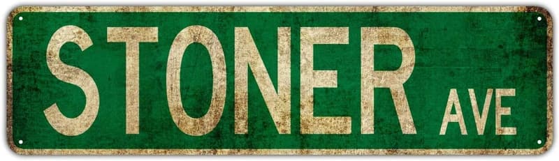 Vintage Rustic Stoner Avenue Street Sign - 4x16 inch Tin