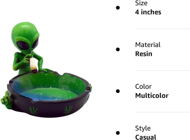 Multicolor Alien Ashtray Ornament - 4 Inch Home Décor