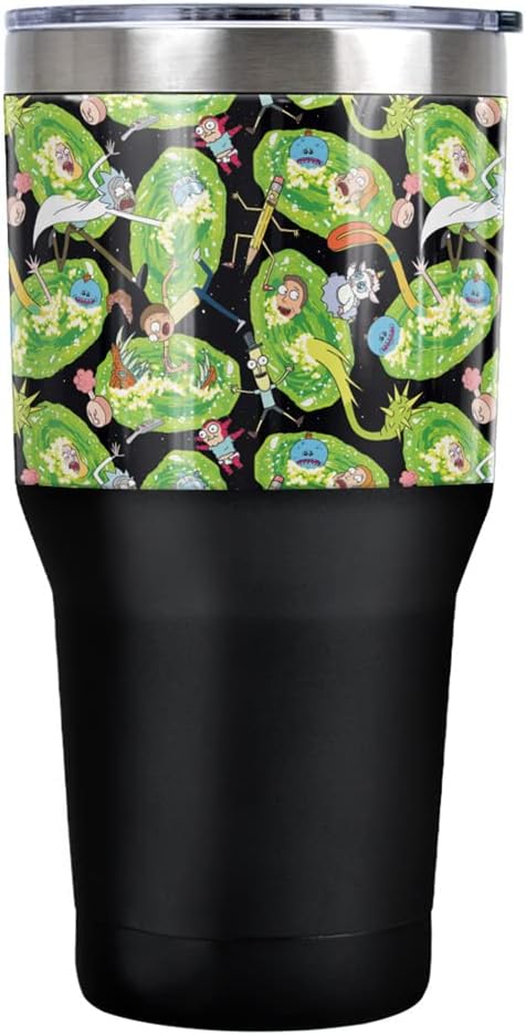 Rick and Morty 30 oz Stainless Steel Travel Tumbler with Lid