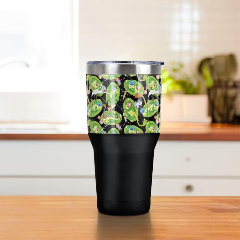 Rick and Morty 30 oz Stainless Steel Travel Tumbler with Lid
