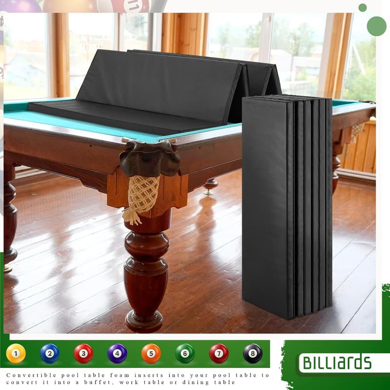 Convertible Dining Table Foam Insert for Pool Table, Black