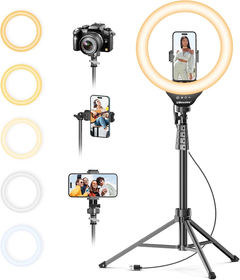 12'' Selfie Ring Light with 62'' Tripod for Streaming