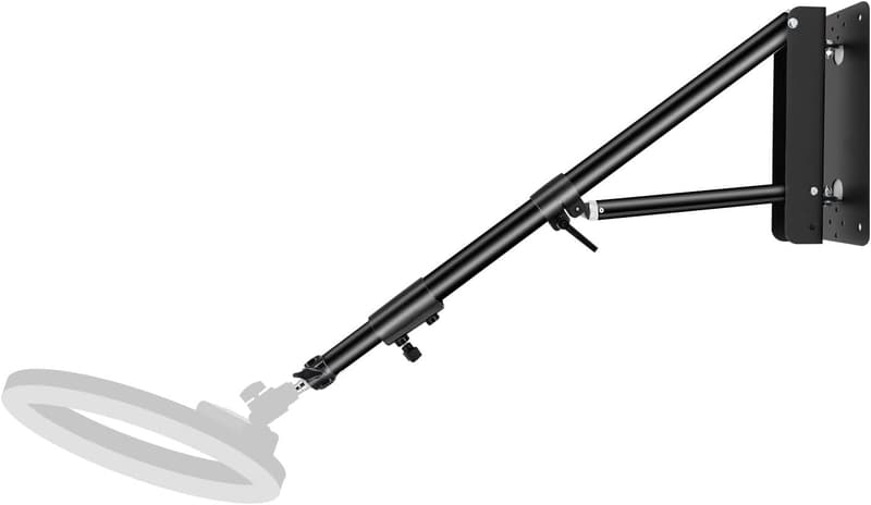 Photography Wall Mount Ring Light with Flexible Triangle Boom Arm